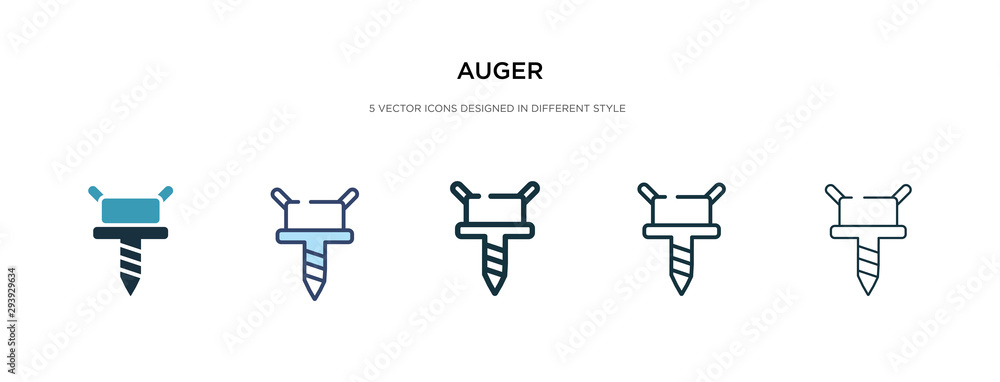Poster auger icon in different style vector illustration. two colored and black auger vector icons designed