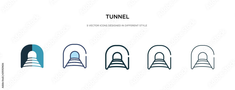 Poster tunnel icon in different style vector illustration. two colored and black tunnel vector icons design