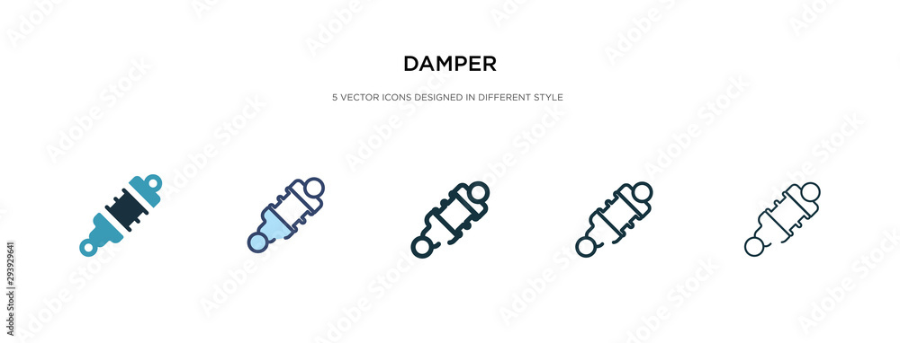 Poster damper icon in different style vector illustration. two colored and black damper vector icons design