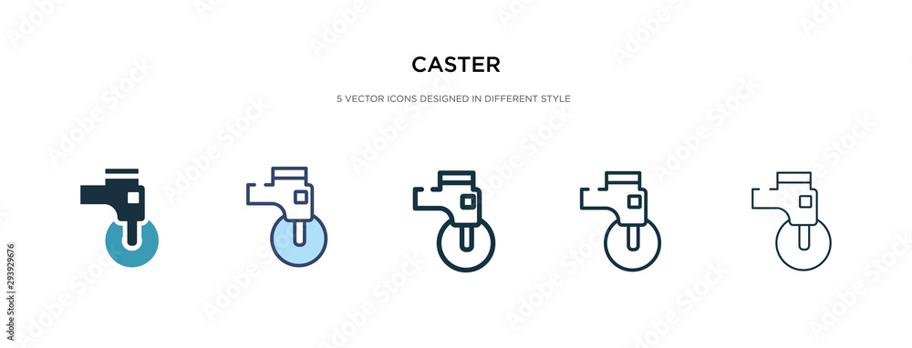 Poster caster icon in different style vector illustration. two colored and black caster vector icons design