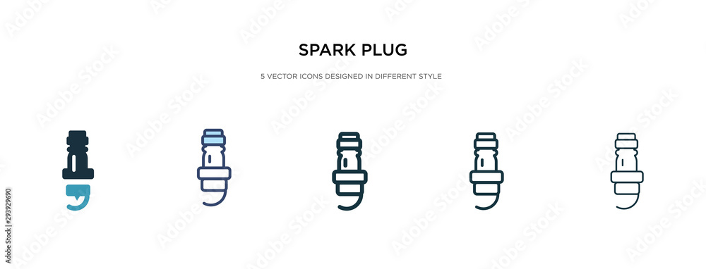 Poster spark plug icon in different style vector illustration. two colored and black spark plug vector icon