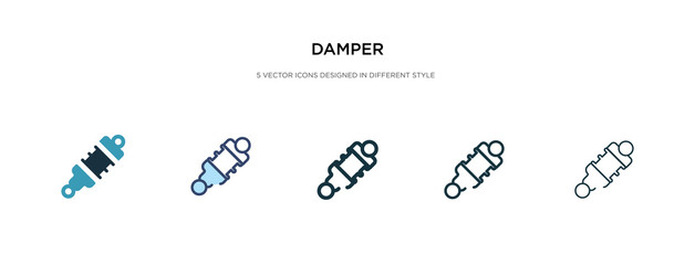 damper icon in different style vector illustration. two colored and black damper vector icons designed in filled, outline, line and stroke style can be used for web, mobile, ui