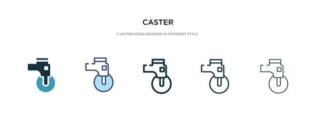caster icon in different style vector illustration. two colored and black caster vector icons designed in filled, outline, line and stroke style can be used for web, mobile, ui
