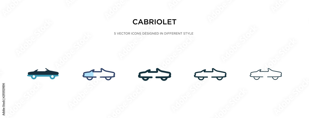 Poster cabriolet icon in different style vector illustration. two colored and black cabriolet vector icons 
