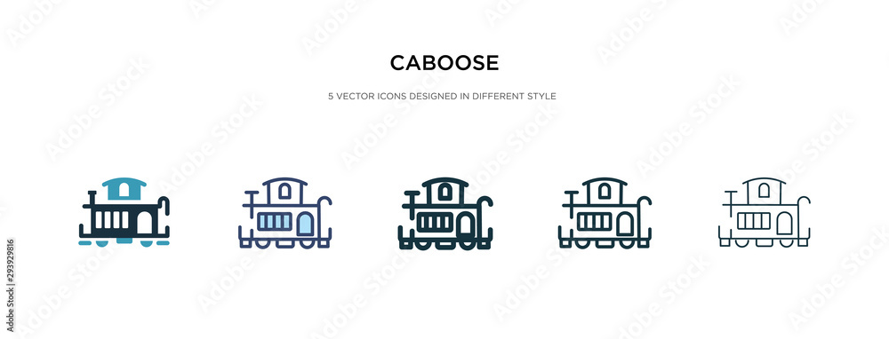 Poster caboose icon in different style vector illustration. two colored and black caboose vector icons desi