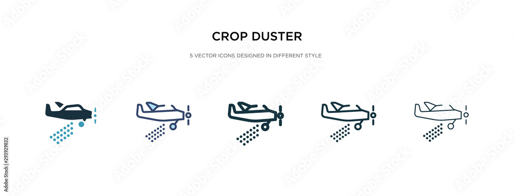 Poster crop duster icon in different style vector illustration. two colored and black crop duster vector ic