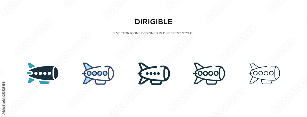 Poster dirigible icon in different style vector illustration. two colored and black dirigible vector icons 