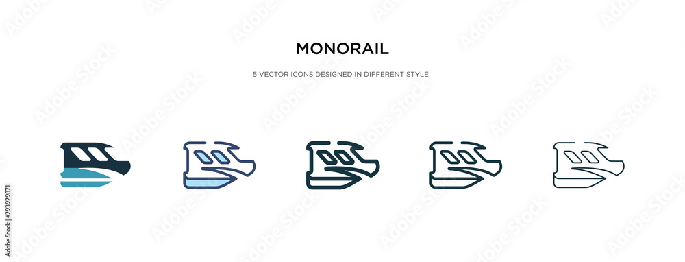 Poster monorail icon in different style vector illustration. two colored and black monorail vector icons de