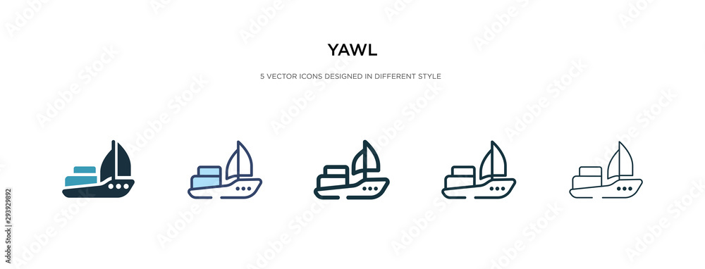 Poster yawl icon in different style vector illustration. two colored and black yawl vector icons designed i