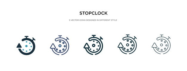 stopclock icon in different style vector illustration. two colored and black stopclock vector icons designed in filled, outline, line and stroke style can be used for web, mobile, ui