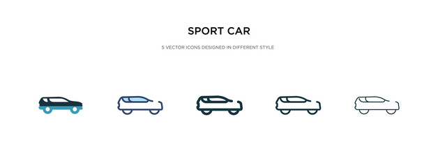 sport car icon in different style vector illustration. two colored and black sport car vector icons designed in filled, outline, line and stroke style can be used for web, mobile, ui