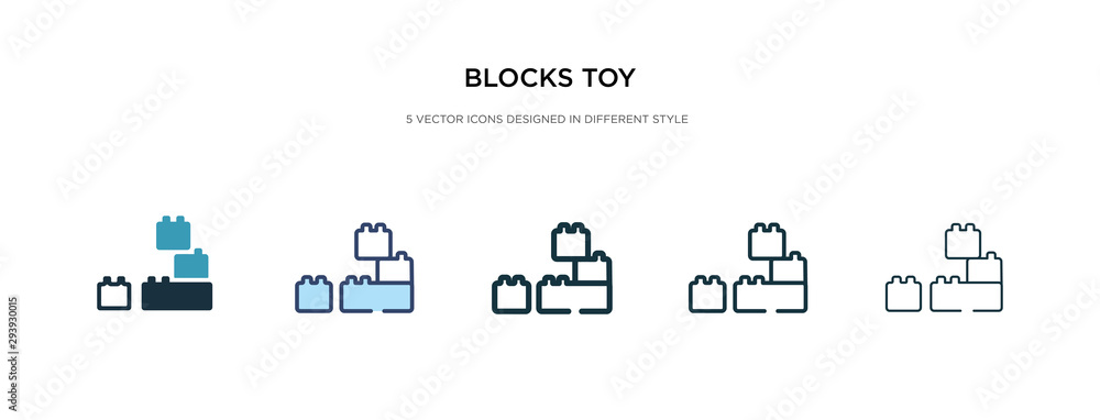 Poster blocks toy icon in different style vector illustration. two colored and black blocks toy vector icon