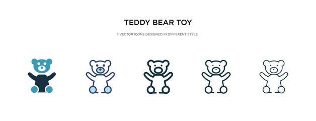 teddy bear toy icon in different style vector illustration. two colored and black teddy bear toy vector icons designed in filled, outline, line and stroke style can be used for web, mobile, ui