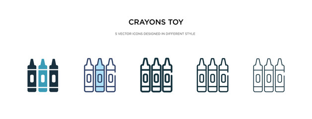 crayons toy icon in different style vector illustration. two colored and black crayons toy vector icons designed in filled, outline, line and stroke style can be used for web, mobile, ui