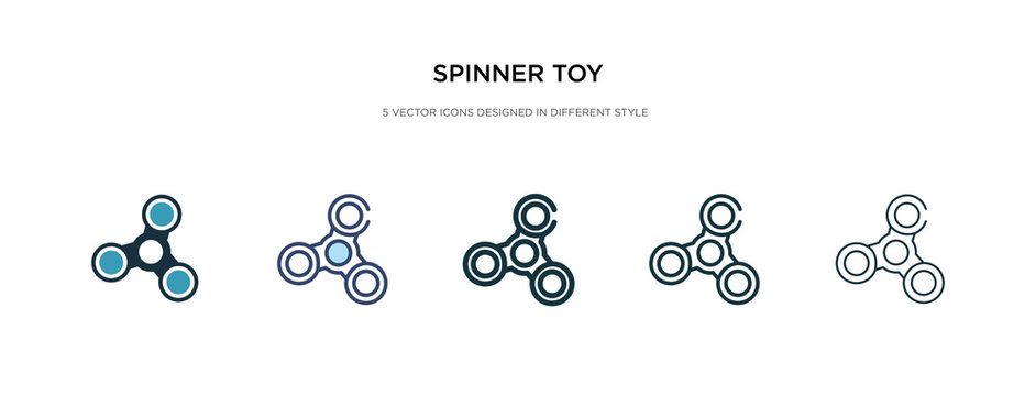 spinner toy icon in different style vector illustration. two colored and black spinner toy vector icons designed in filled, outline, line and stroke style can be used for web, mobile, ui