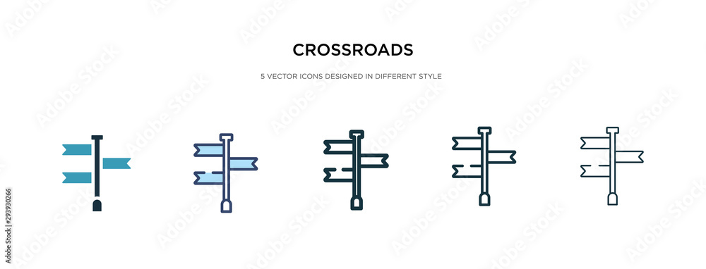 Poster crossroads icon in different style vector illustration. two colored and black crossroads vector icon