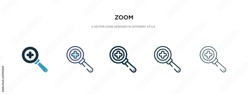 Aufkleber zoom icon in different style vector illustration. two colored and black zoom vector icons designed i