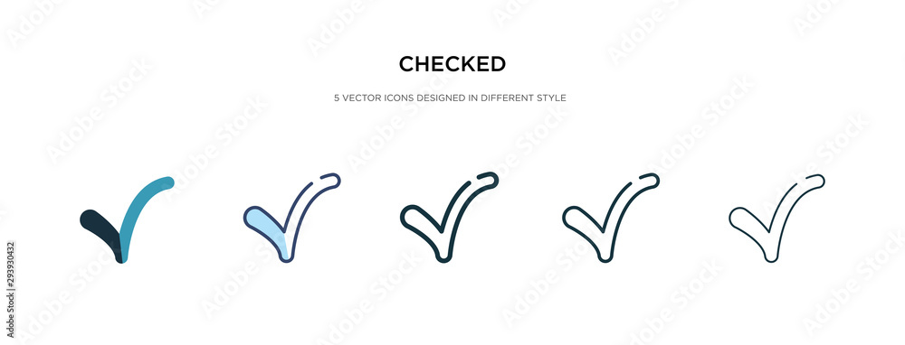 Poster checked icon in different style vector illustration. two colored and black checked vector icons desi