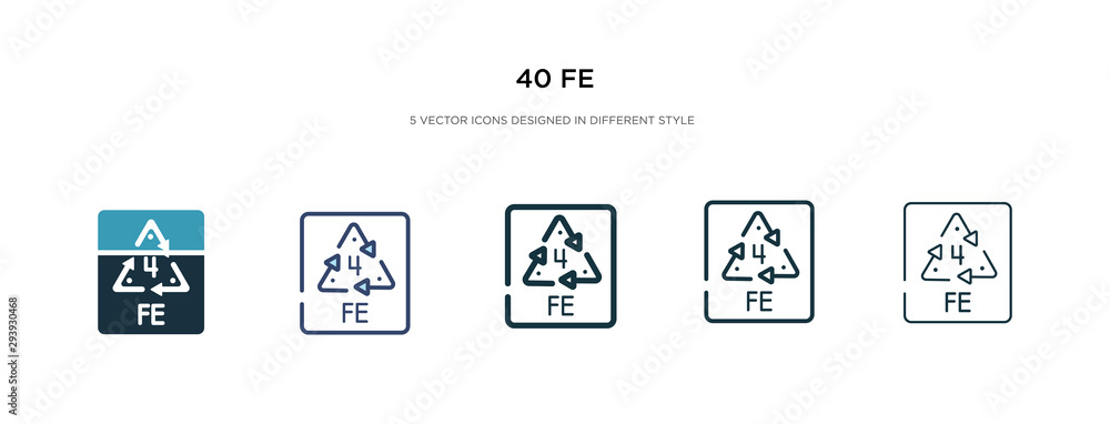 Poster 40 fe icon in different style vector illustration. two colored and black 40 fe vector icons designed