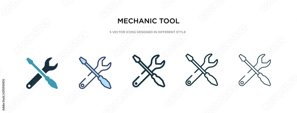 Aufkleber mechanic tool icon in different style vector illustration. two colored and black mechanic tool vecto