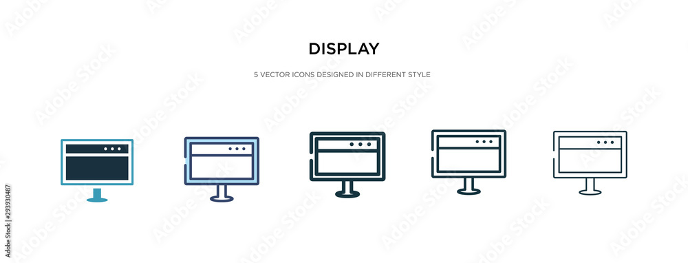 Poster display icon in different style vector illustration. two colored and black display vector icons desi