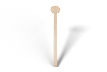 Blank coffee stirrer for branding. 3d render illustration.