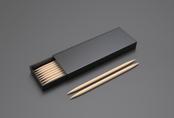 Toothpick drawer paper box for branding. 3d render illustration.  - obrazy, fototapety, plakaty