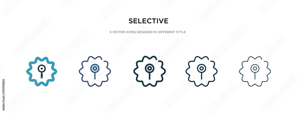 Poster selective icon in different style vector illustration. two colored and black selective vector icons 