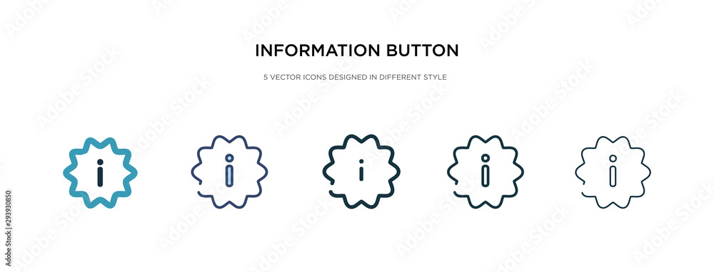 Poster information button icon in different style vector illustration. two colored and black information bu