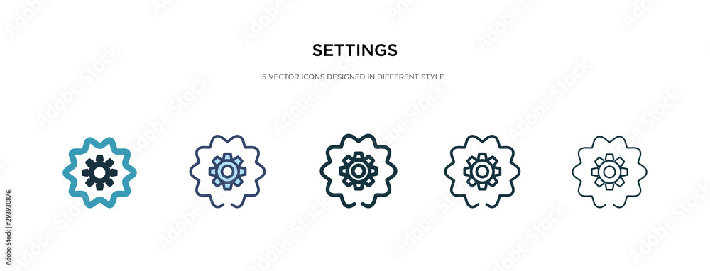 Poster settings icon in different style vector illustration. two colored and black settings vector icons de