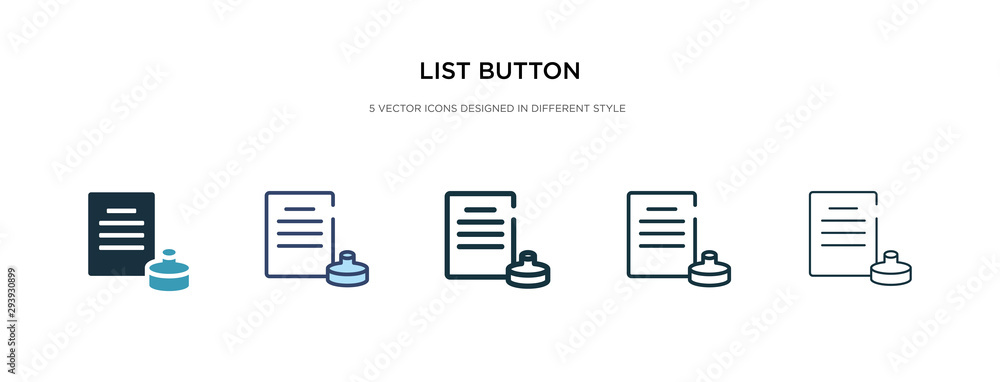 Poster list button icon in different style vector illustration. two colored and black list button vector ic