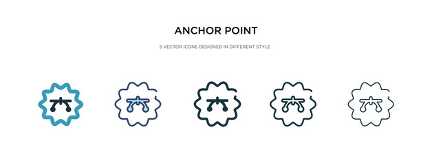 anchor point icon in different style vector illustration. two colored and black anchor point vector icons designed in filled, outline, line and stroke style can be used for web, mobile, ui