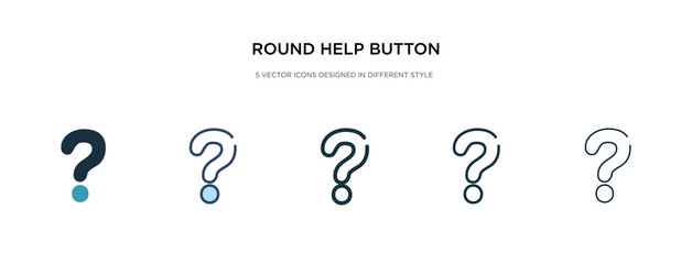 Fototapeta na wymiar round help button icon in different style vector illustration. two colored and black round help button vector icons designed in filled, outline, line and stroke style can be used for web, mobile, ui