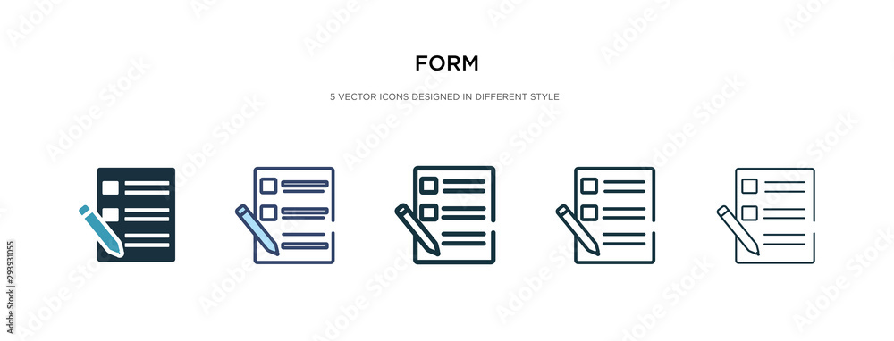 Poster form icon in different style vector illustration. two colored and black form vector icons designed i