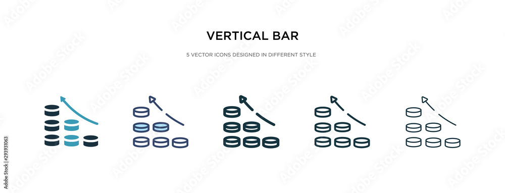 Poster vertical bar icon in different style vector illustration. two colored and black vertical bar vector 
