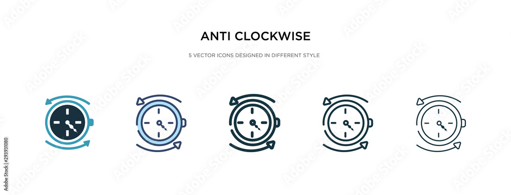 Aufkleber anti clockwise icon in different style vector illustration. two colored and black anti clockwise vec