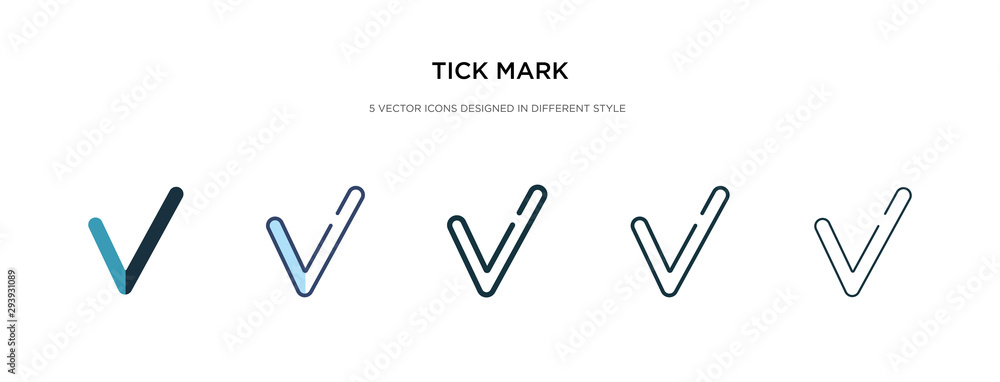 Aufkleber tick mark icon in different style vector illustration. two colored and black tick mark vector icons 