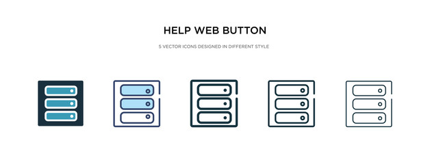 help web button icon in different style vector illustration. two colored and black help web button vector icons designed in filled, outline, line and stroke style can be used for web, mobile, ui