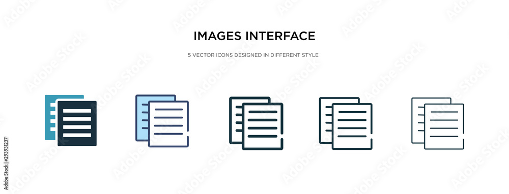 Poster images interface icon in different style vector illustration. two colored and black images interface