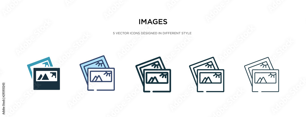Poster images icon in different style vector illustration. two colored and black images vector icons design