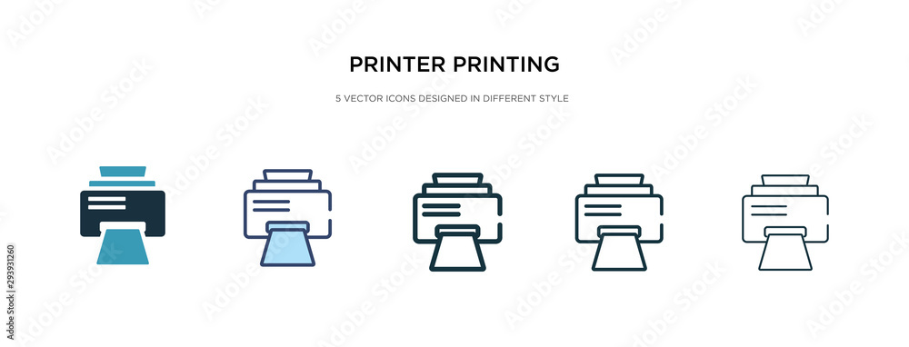 Aufkleber printer printing squares icon in different style vector illustration. two colored and black printer 