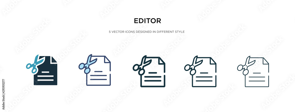 Poster editor icon in different style vector illustration. two colored and black editor vector icons design