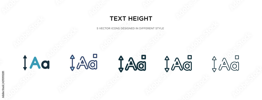 Poster text height icon in different style vector illustration. two colored and black text height vector ic