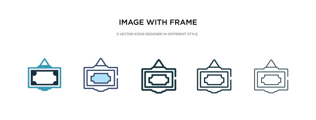 image with frame icon in different style vector illustration. two colored and black image with frame vector icons designed in filled, outline, line and stroke style can be used for web, mobile, ui