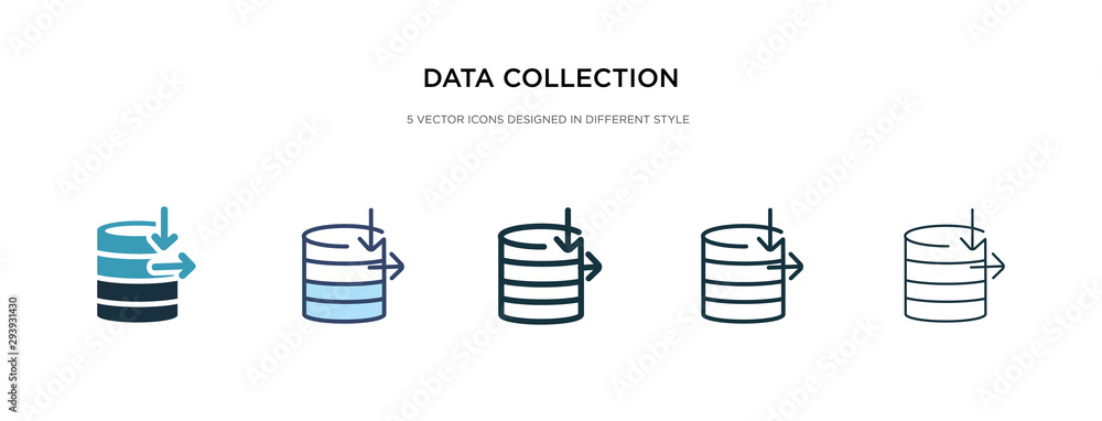 Poster data collection icon in different style vector illustration. two colored and black data collection v