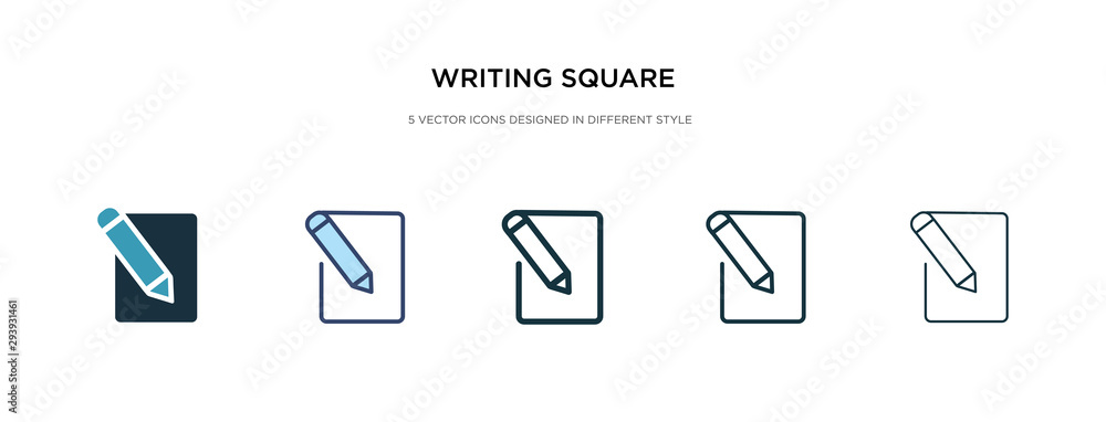 Poster writing square icon in different style vector illustration. two colored and black writing square vec