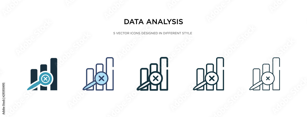 Poster data analysis icon in different style vector illustration. two colored and black data analysis vecto