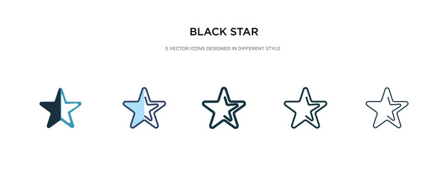 black star icon in different style vector illustration. two colored and black black star vector icons designed in filled, outline, line and stroke style can be used for web, mobile, ui