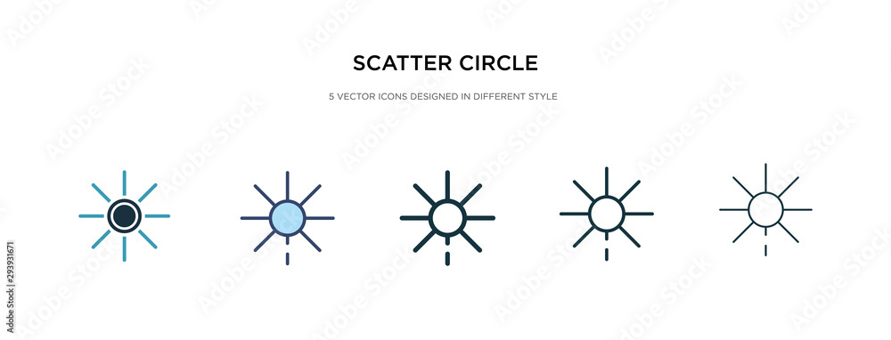 Aufkleber scatter circle icon in different style vector illustration. two colored and black scatter circle vec