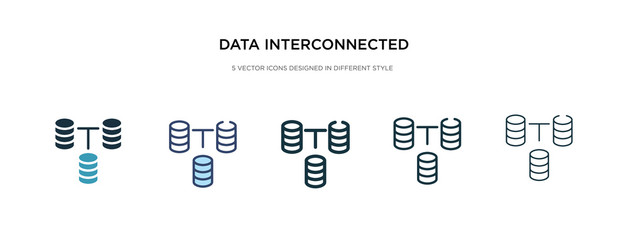data interconnected icon in different style vector illustration. two colored and black data interconnected vector icons designed in filled, outline, line and stroke style can be used for web,
